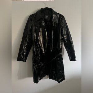 Vince Camuto Shiny Black Leather Jacket